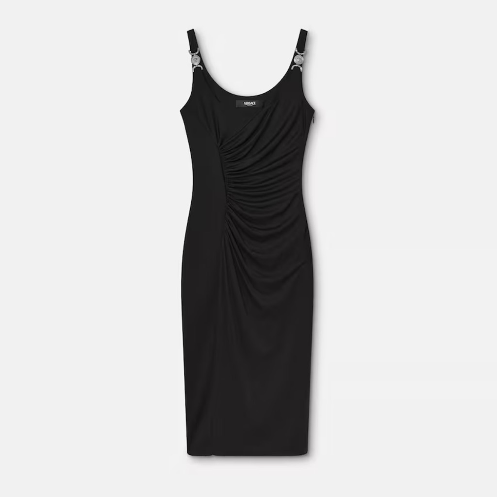Versace Medusa Black Midi Dress
